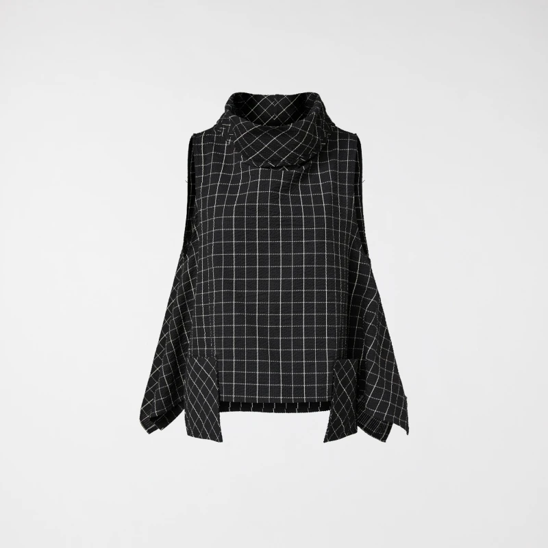 TOP A QUADRETTI NERO