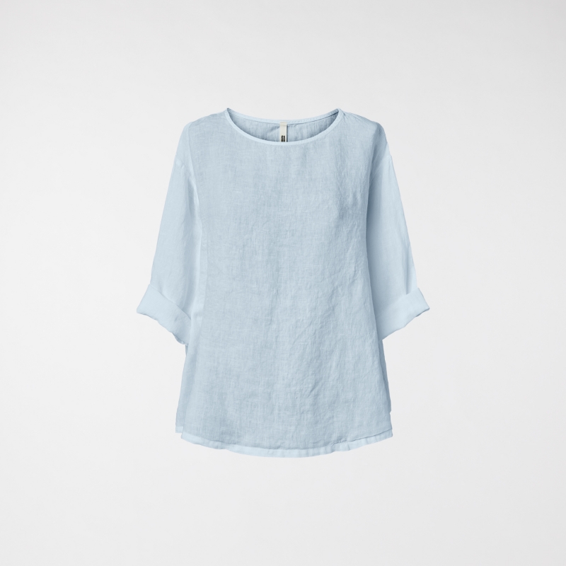 BLOUSE EN LIN CÉLESTE