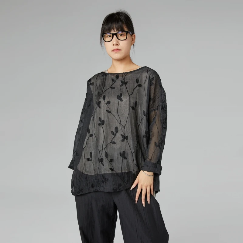 BLUSA TRASPARENTE CON...