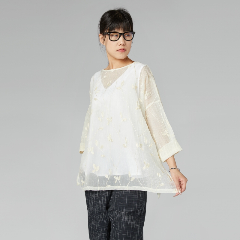 BLUSA TRASPARENTE CON...