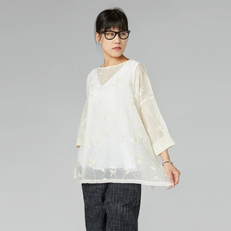 BLUSA TRASPARENTE CON...