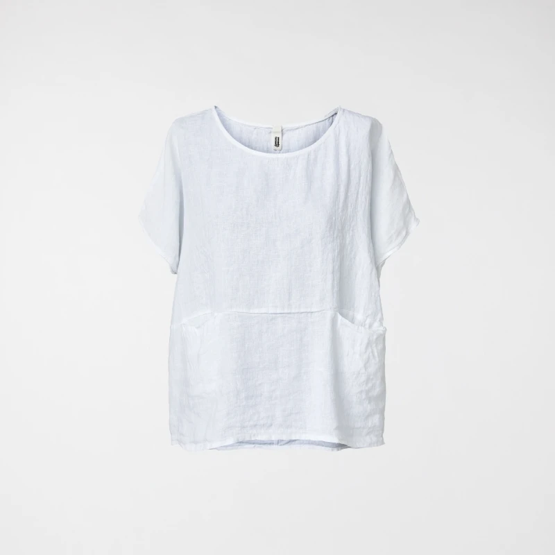 BLUSA IN PURO LINO BIANCO