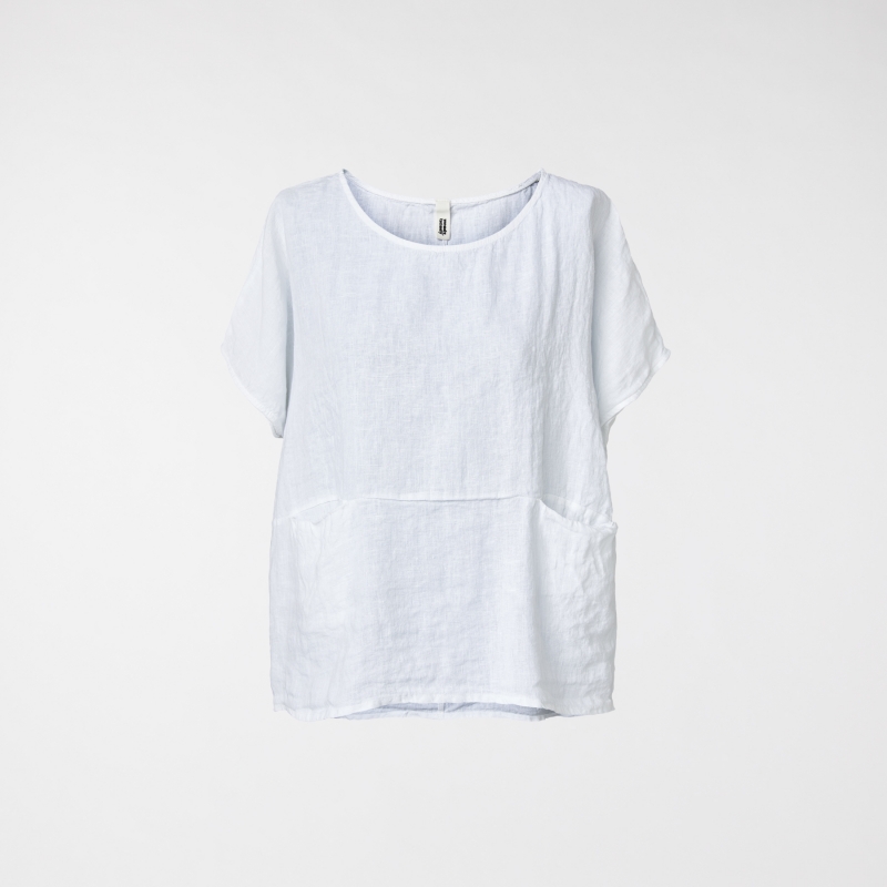 BLUSE AUS REINEM LEINEN WEIßE