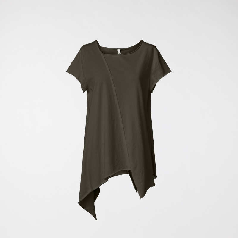 CAMISETA ASIMÉTRICA MARRON