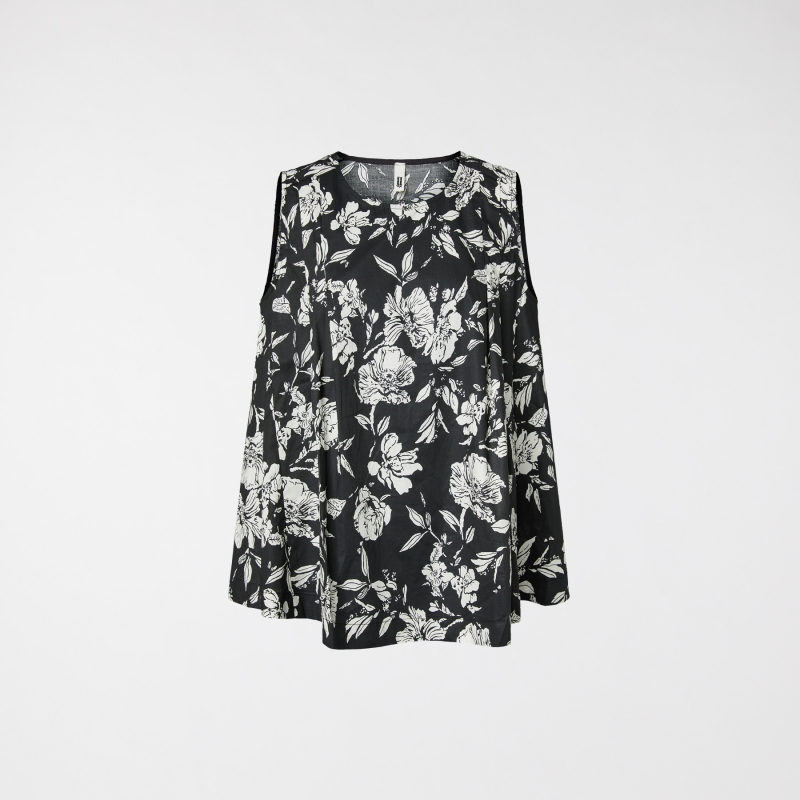 HAUT À FLEURS NOIR ET BLANC