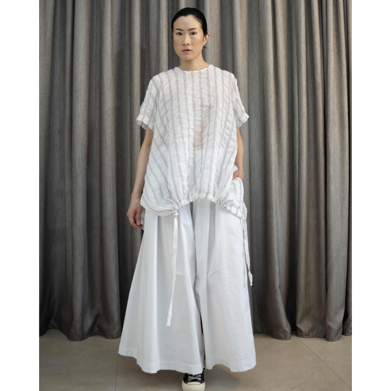 BLOUSE BLANCHE À RAYURES...