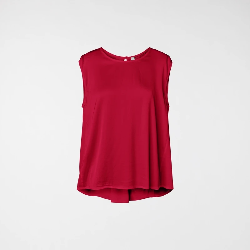RAYON BLEND SATIN TOP RED