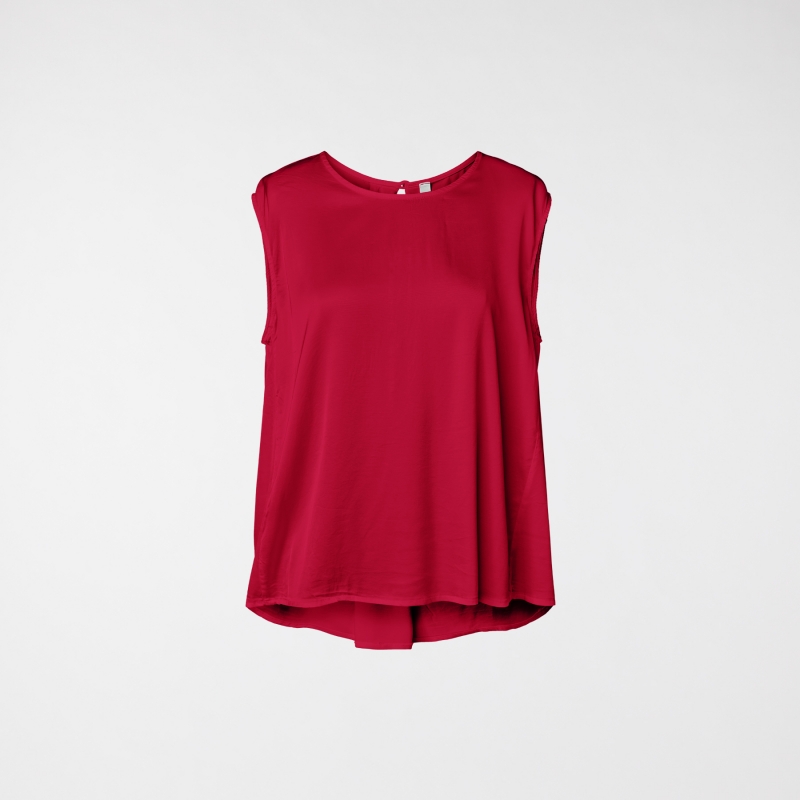 TOP COL ROND EN SATIN MIXTE...