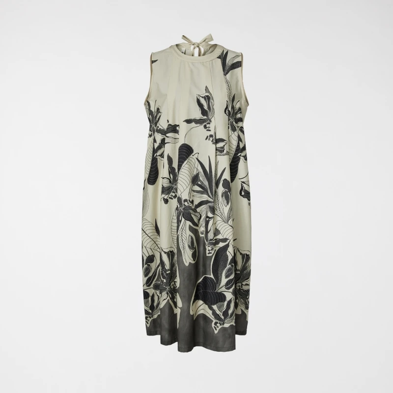 SLEEVELESS DRESS WITH LEAF...