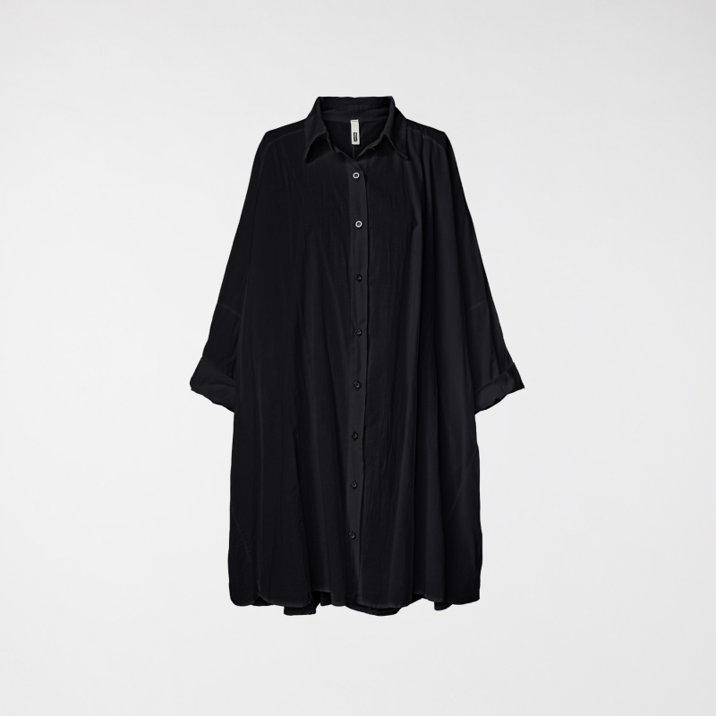 Camisa maxi de algodón negro