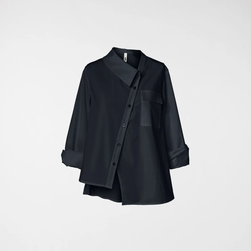 CAMICIA CON META' COLLETTO BLU