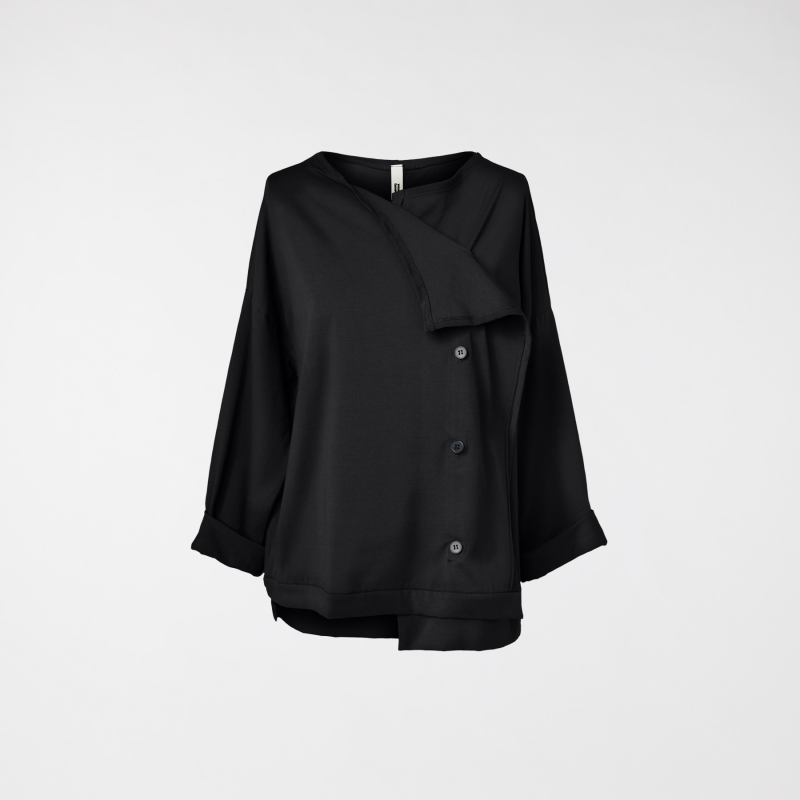 CARDIGAN EN COTON STRETCH NOIR