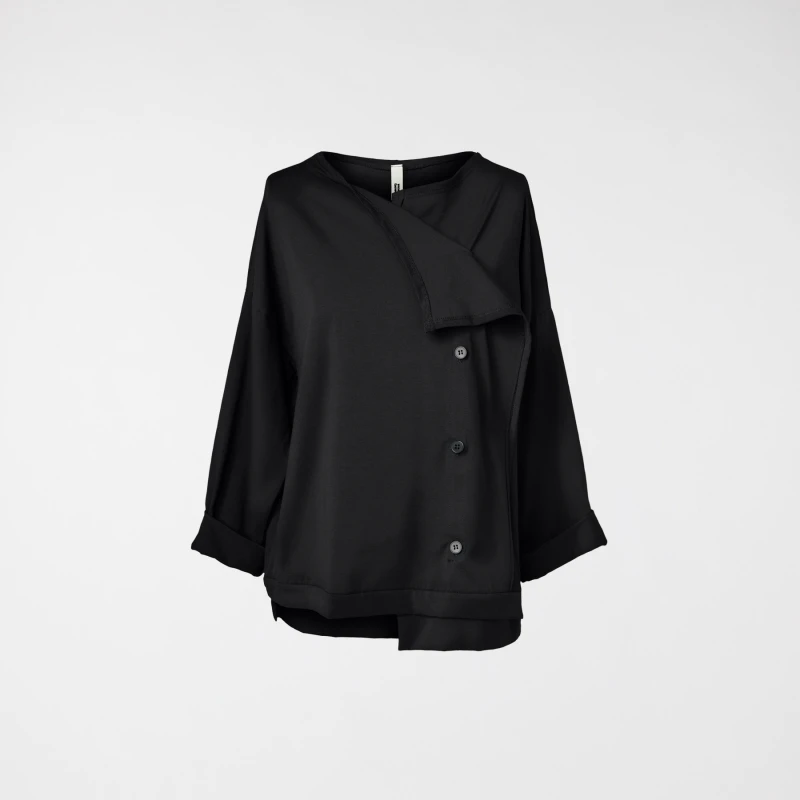 CARDIGAN EN COTON STRETCH NOIR