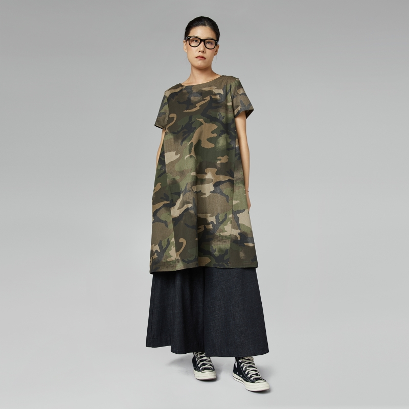 ABITO MIDI IN COTONE CON...