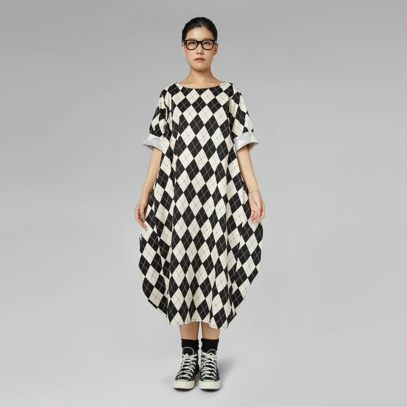 DIAMOND PRINT DRESS