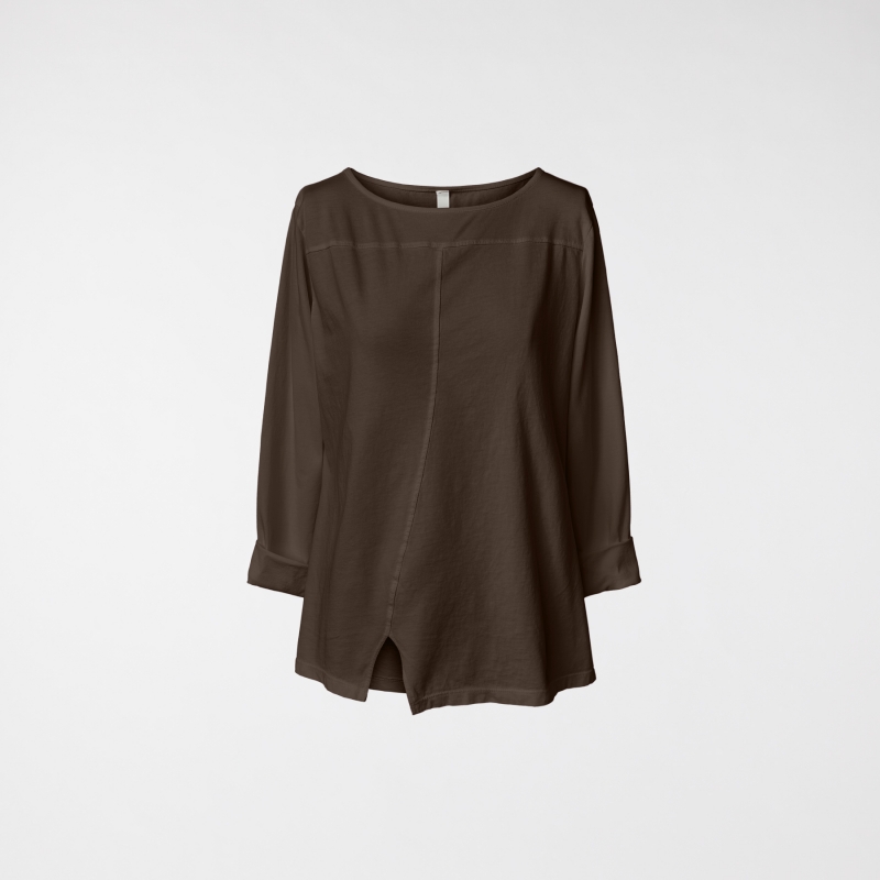 COTTON T-SHIRT WITH SPLIT...