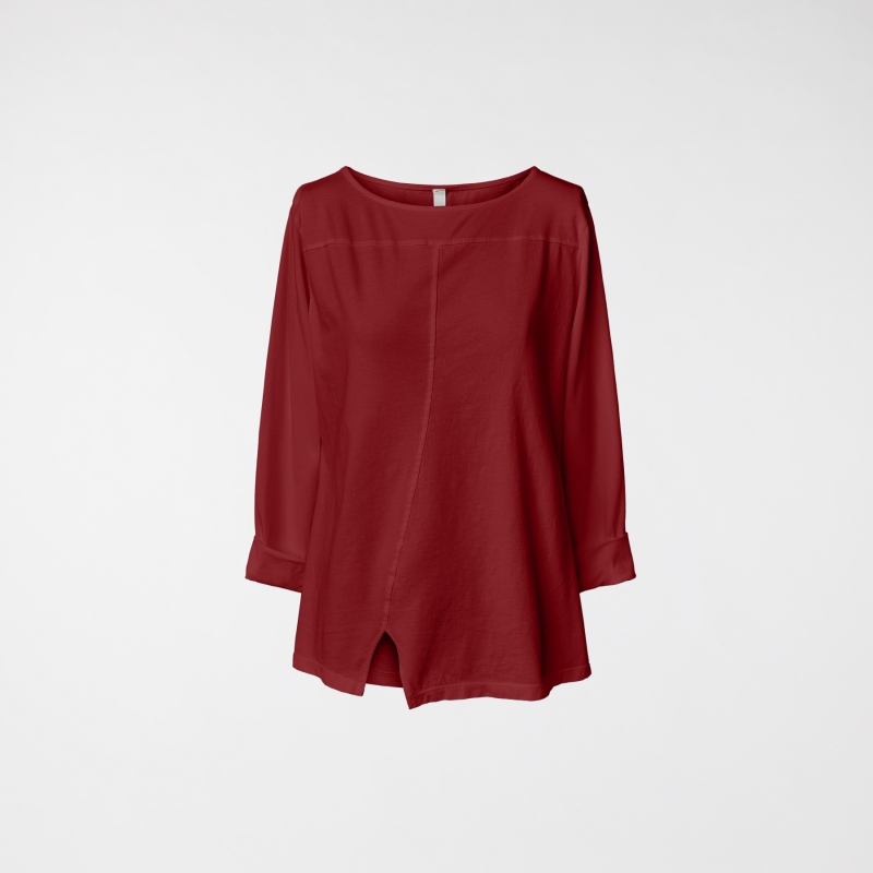COTTON T-SHIRT WITH SPLIT...