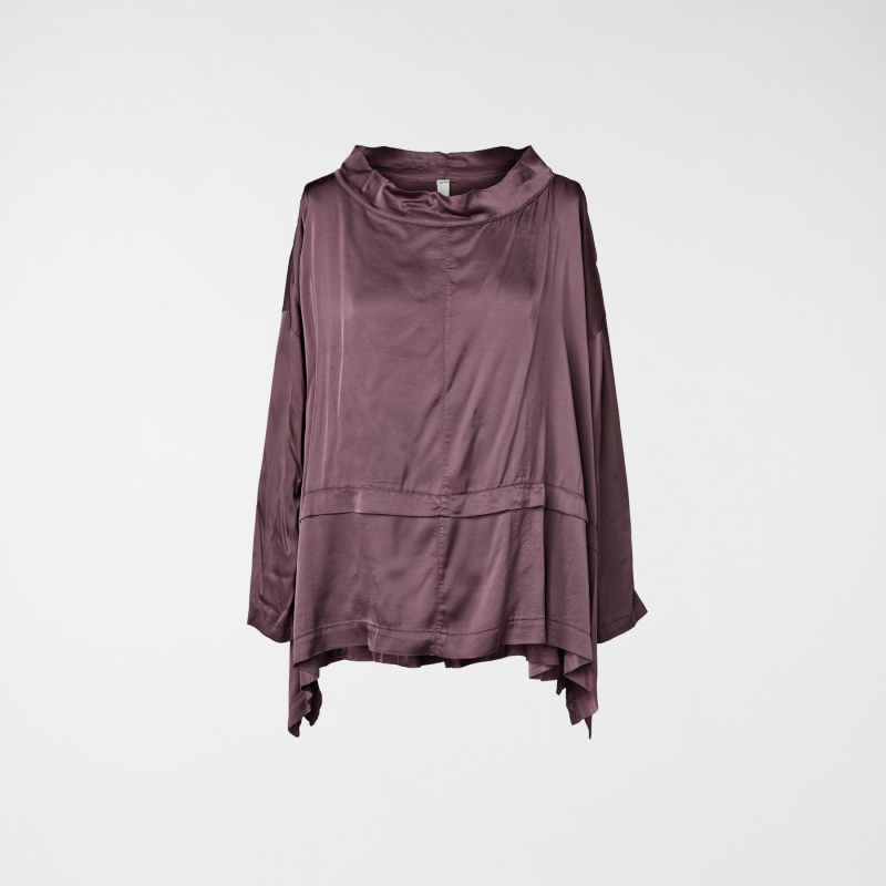 SATIN BLUSE MALVENFARBE