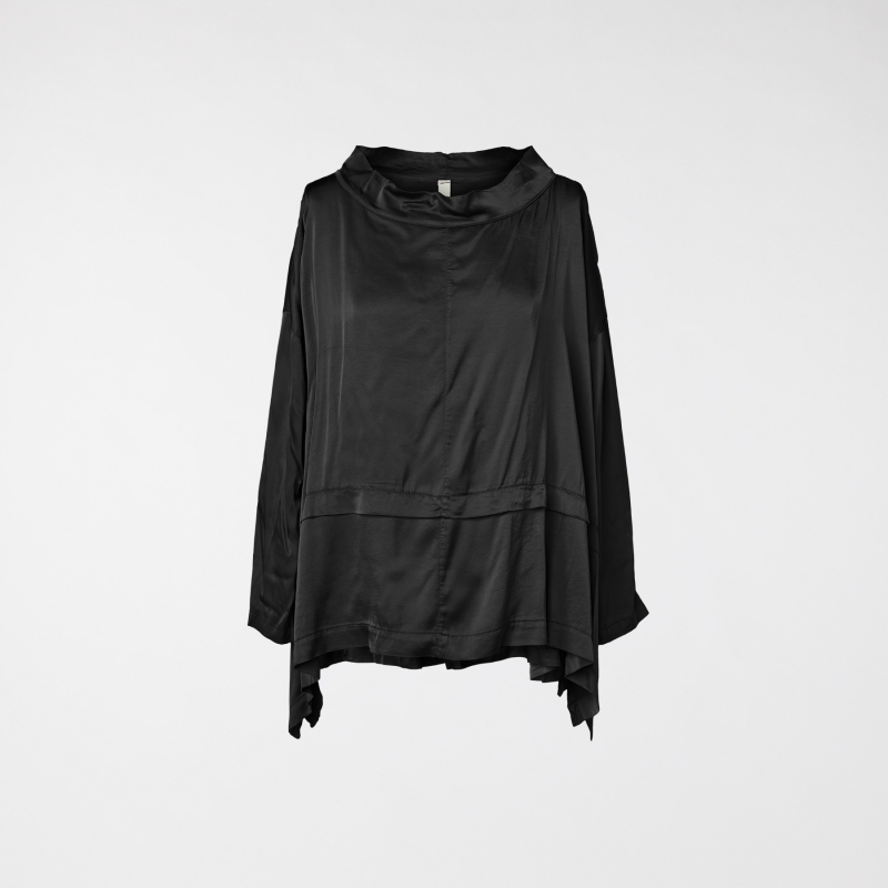 SATIN BLUSE SCHWARZ