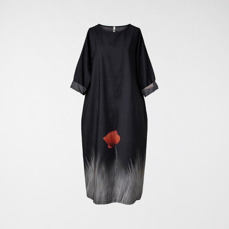 ROBE AVEC COQUELICOT
