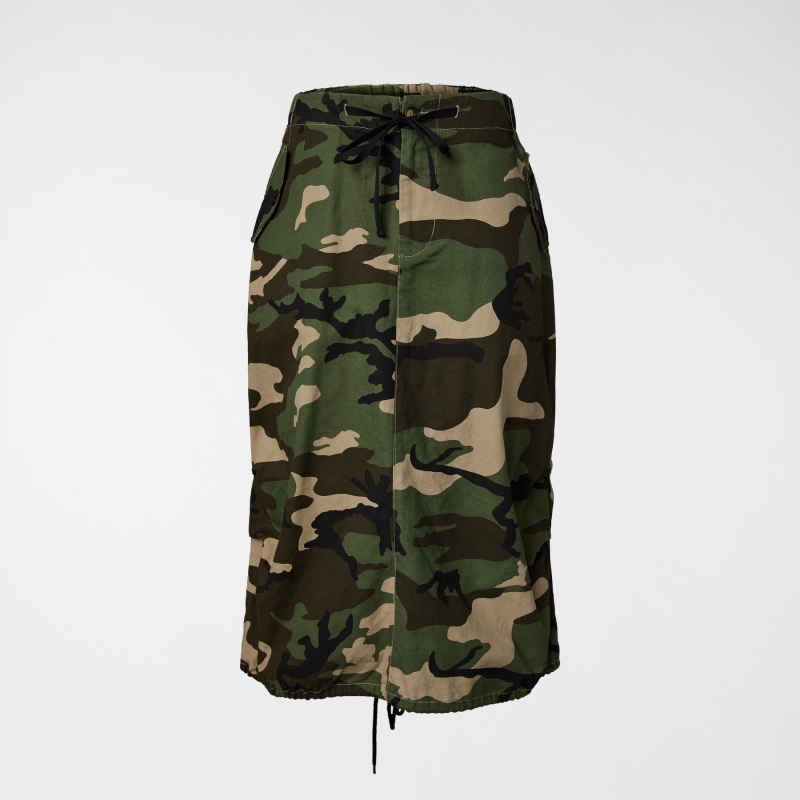 CAMOUFLAGE COTTON SKIRT