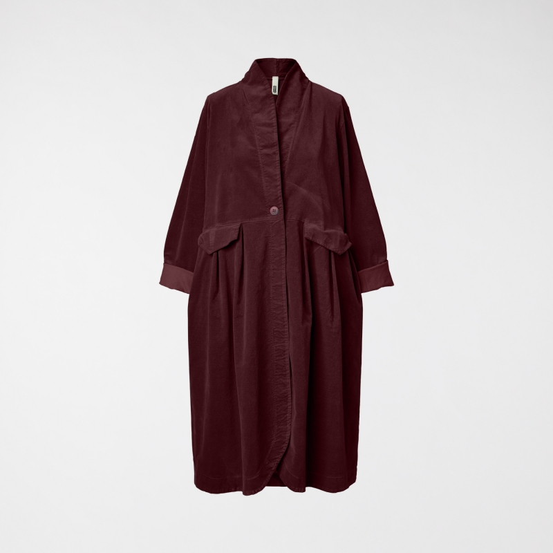 MANTEAU EN VELOURS VIN