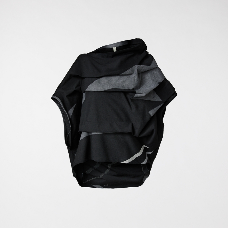 ASYMMETRIC BLOUSE WITH PLEATS