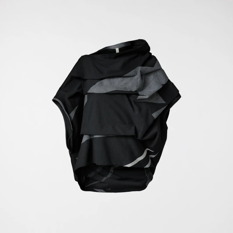 ASYMMETRIC BLOUSE WITH PLEATS