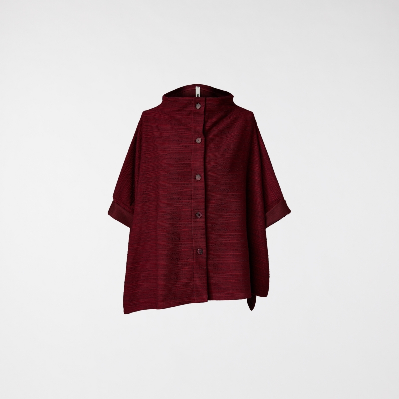 STRIPED CARDIGAN BORDEAUX