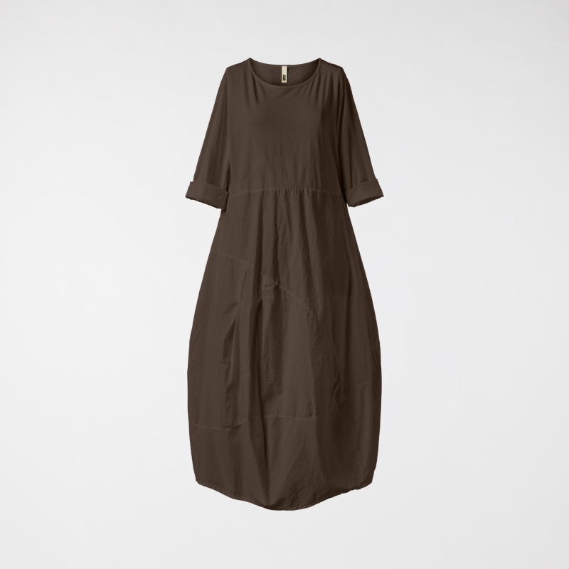 ROBE LONGUE À OEUFS BRUN