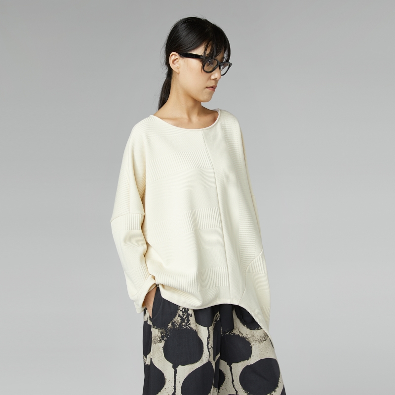 MAGLIONE ASIMMETRICO PANNA