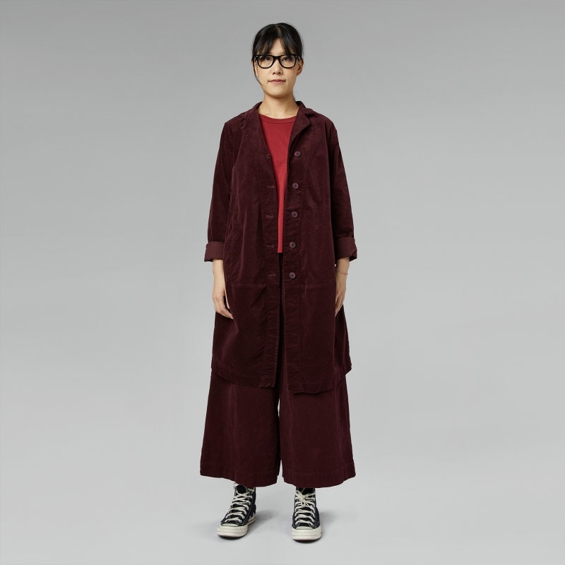 LONG VELVET JACKET WINE