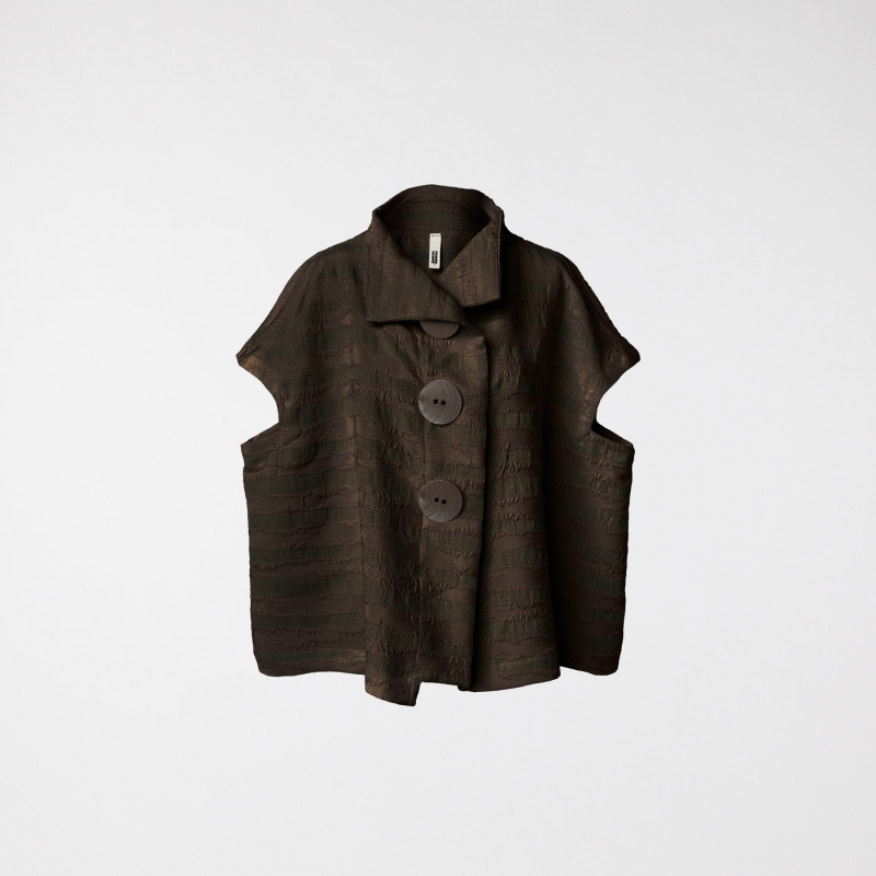 VEST WITH BIG BUTTONS BROWN