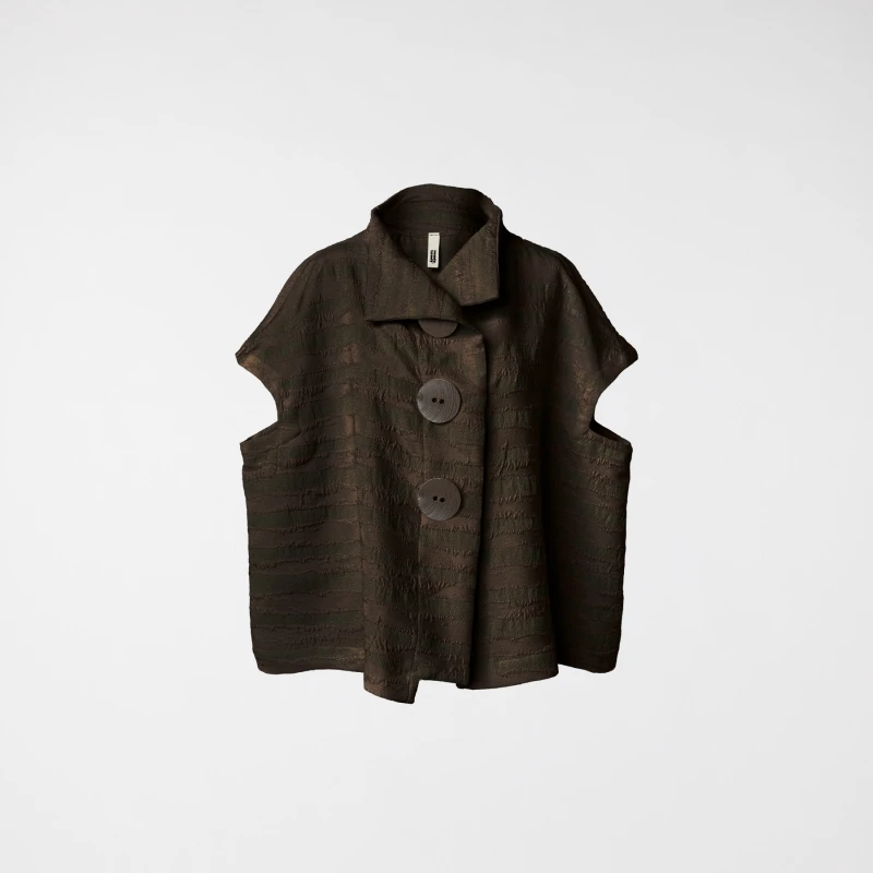 WESTE MIT GROSSEM KNOPF BRAUN