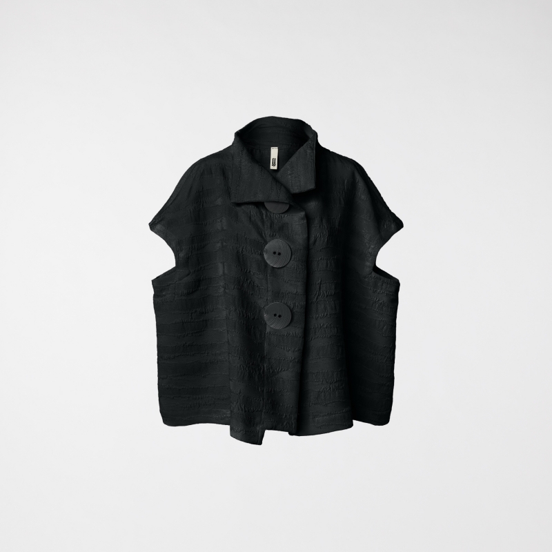 VEST WITH BIG BUTTONS BLACK