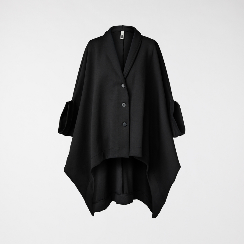 JACKET WITH BAT SLEEVES BLACK