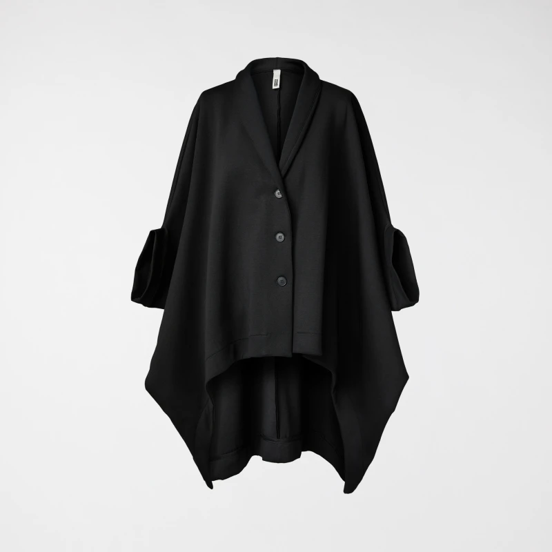 JACKET WITH BAT SLEEVES BLACK
