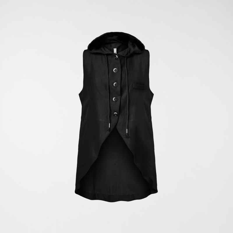 LINED VEST WITH HOOD