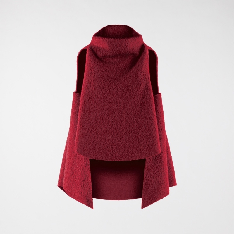 HIGH COLLAR BOUCLÉ VEST...