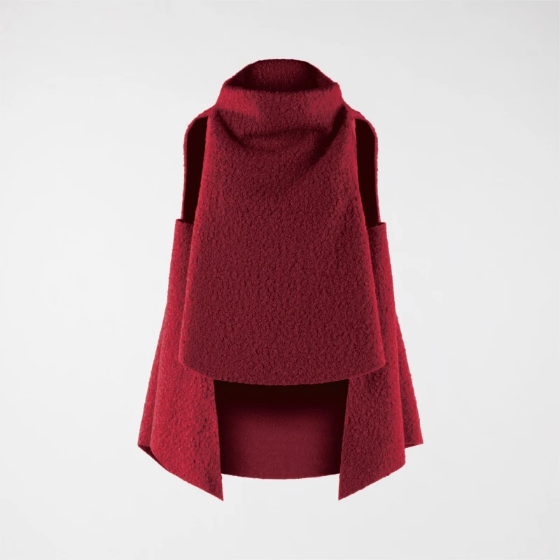 HIGH COLLAR BOUCLÉ VEST...