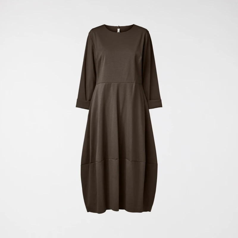 MILAN STITCH DRESS BROWN