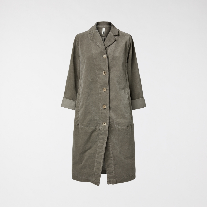 LONG VELVET JACKET MUD