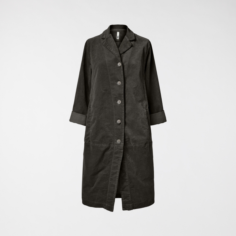 LONG VELVET JACKET BROWN