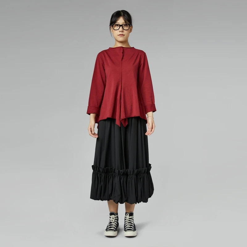 MAGLIA ASIMMETRICA BORDEAUX