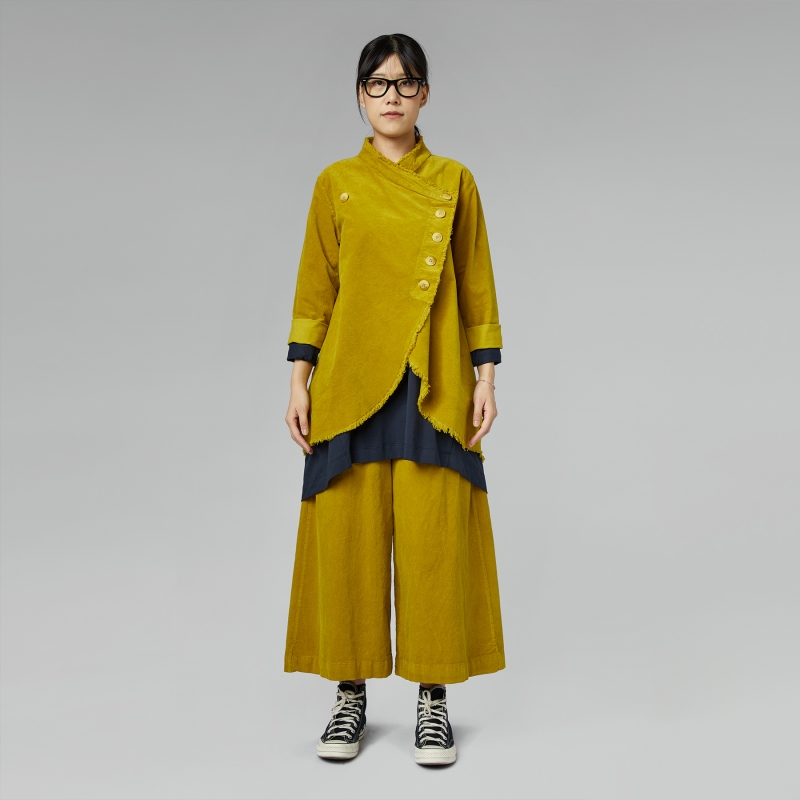 ASYMMETRISCHE SAMT-JACKE SENF