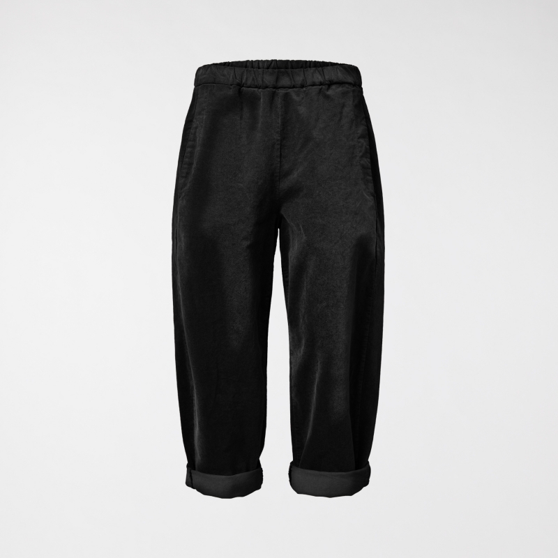 PANTALON DROIT EN VELOURS NOIR