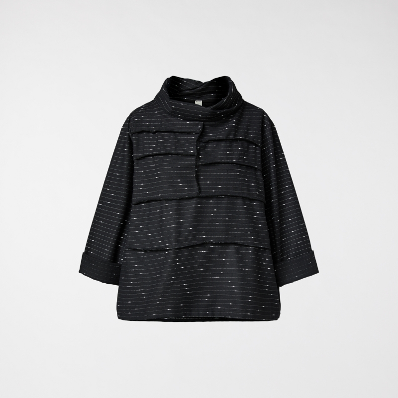 BLOUSE IN DOTTED STRIPED...