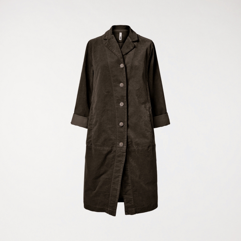 LONG VELVET JACKET BROWN