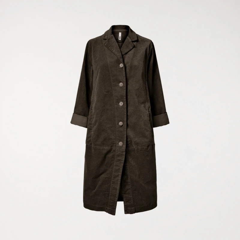 LONG VELVET JACKET BROWN