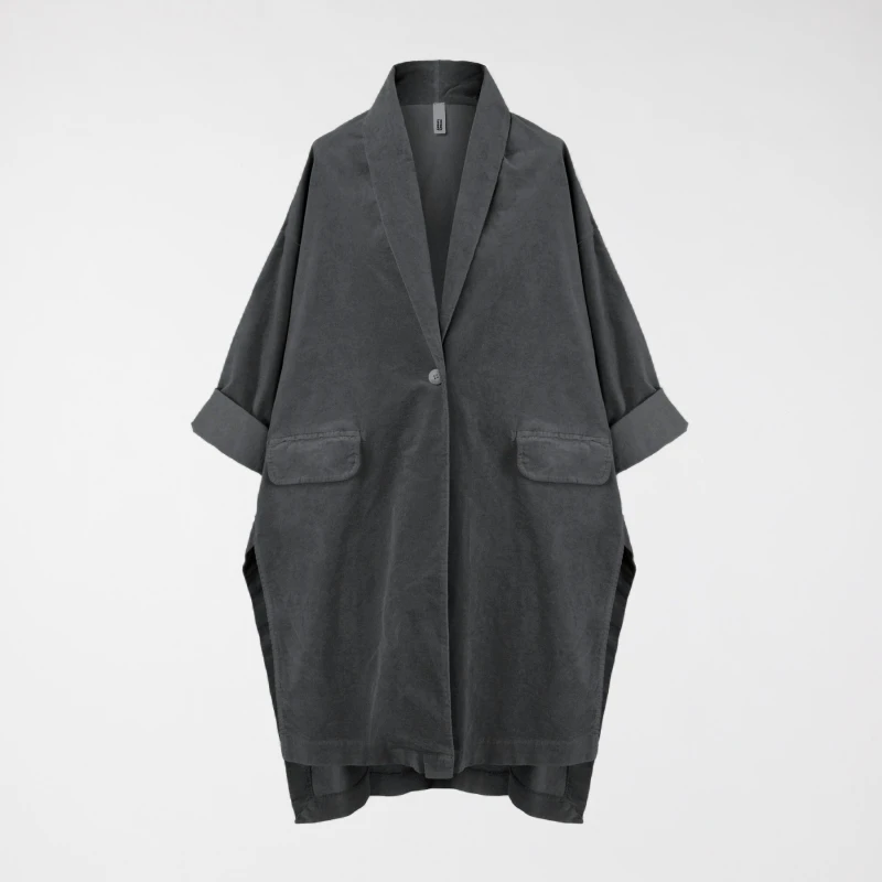 VELVET KIMONO JACKET GREY